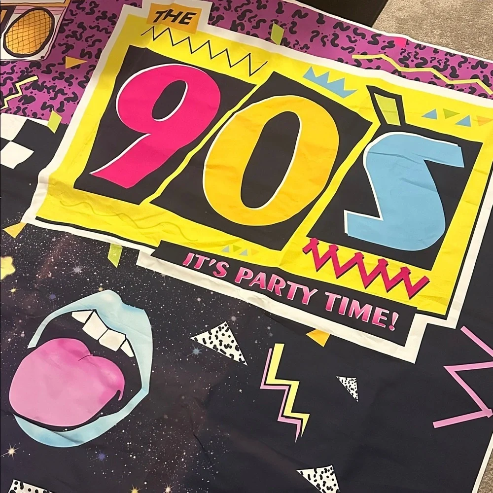 90s Party Backdrop with Retro Design